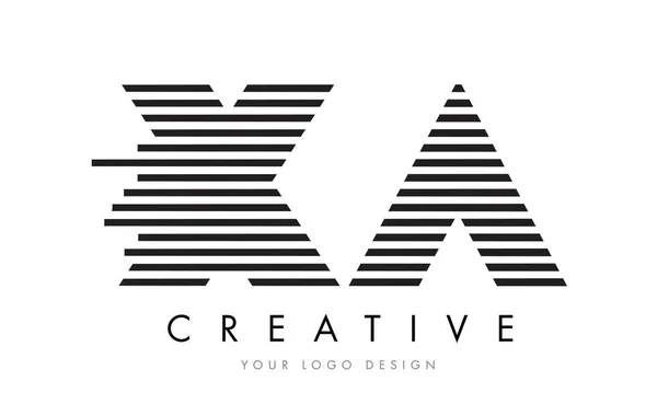 Зебра XA X A лист дизайн логотипа з чорно-білі смуги — стоковий вектор