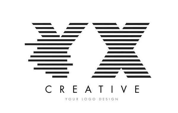 Yx Y X 斑马字母标志设计有黑色和白色的条纹 — 图库矢量图片