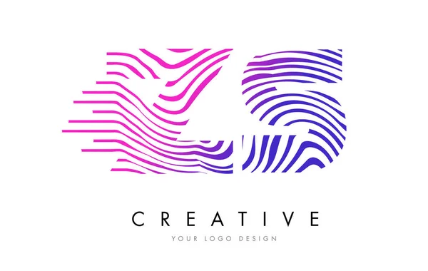 Logo tasarımı pembe renklerle mektubundaki ZS Z S Zebra satırları — Stok Vektör