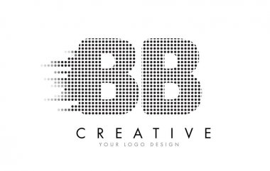 BB B B Letter Logo with Black Dots and Trails. clipart