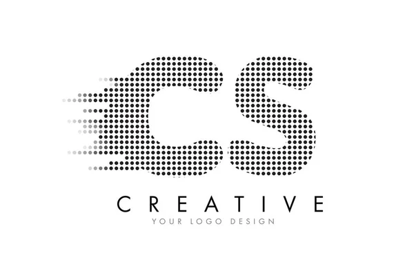 CS C S logotipo da carta com pontos pretos e trilhas . — Vetor de Stock