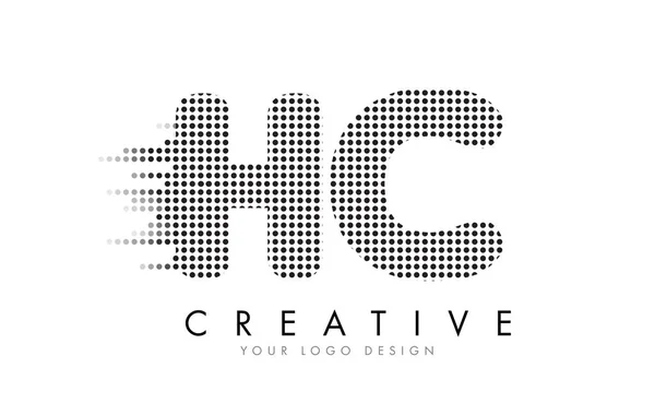 Logotipo HC H C Carta con puntos negros y senderos . — Vector de stock