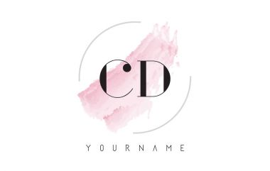 CD C D suluboya mektup Logo Tasarım dairesel fırça deseni ile