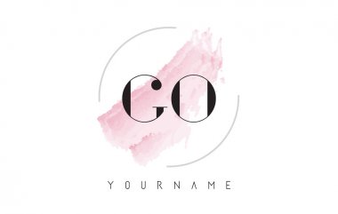 G O suluboya mektup Logo Tasarım dairesel fırça deseni ile gitmek