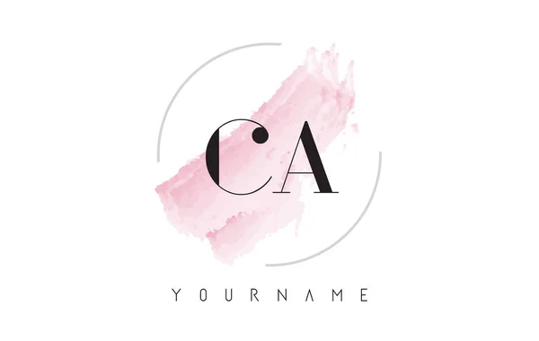 CA C Un diseño de logotipo de letra de acuarela con patrón de pincel circular — Vector de stock