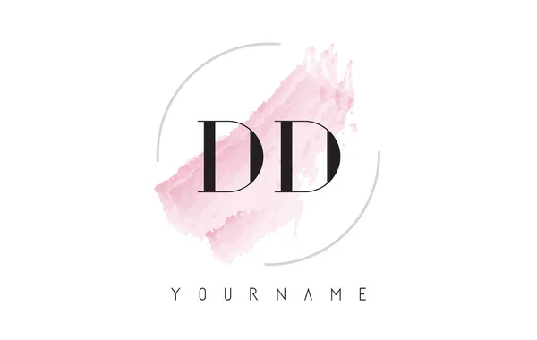 DD D D Watercolor Letter Logo Design with Circular Brush Pattern — Stock Vector