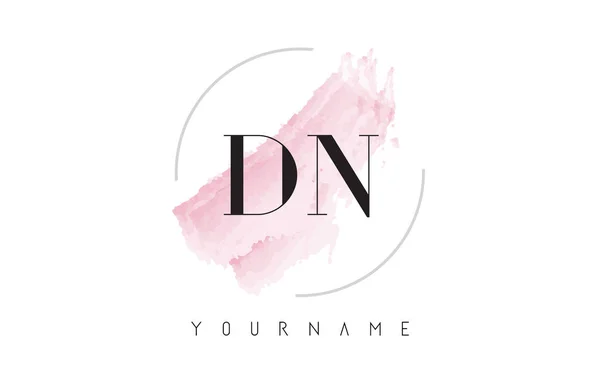 DN D N aquarel brief Logo ontwerp met circulaire penseelpatroon — Stockvector