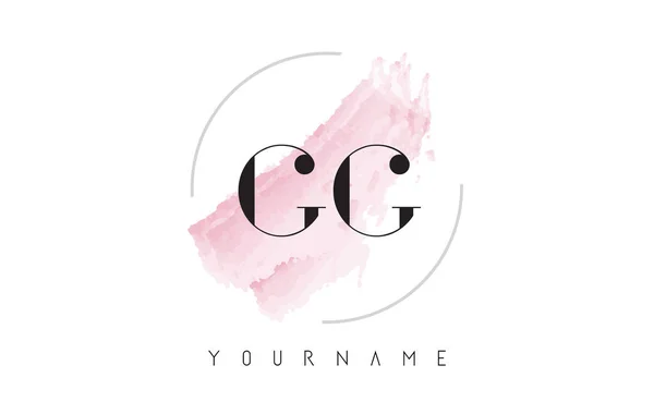 Diseño de logotipo de letra de acuarela GG G G con patrón de cepillo circular — Vector de stock