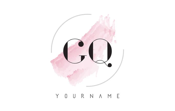 GQ G Q Watercolor Carta Logo Design com padrão de escova circular — Vetor de Stock
