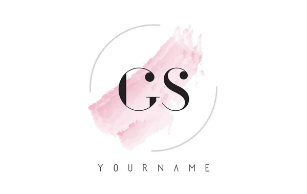 GS G S akvarell levél Logo Design a körkörös ecset mintázatok — Stock Vector