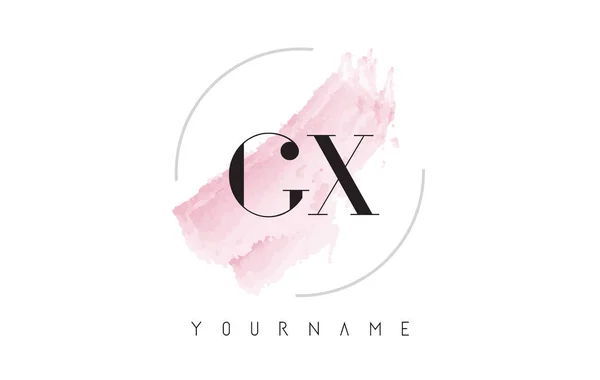 Diseño de logotipo de letra de acuarela GX G X con patrón de cepillo circular — Vector de stock