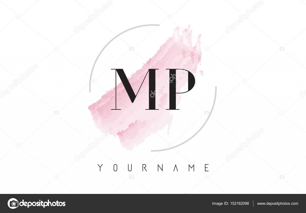 Mp M P Watercolor Letter Logo Design With Circular Brush Pattern Vector Image By C Ankreative Vector Stock