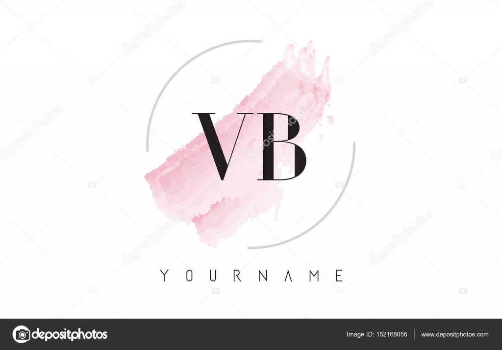 Vb V B Watercolor Letter Logo Design With Circular Brush Pattern Vector Image By C Ankreative Vector Stock