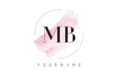 MB M B suluboya mektup Logo Tasarım dairesel fırça deseni ile