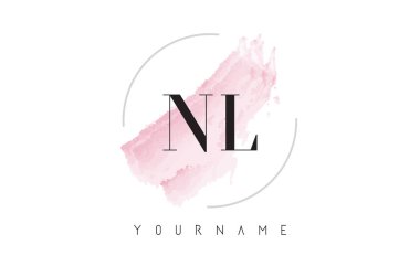 NL N L suluboya mektup Logo Tasarım dairesel fırça deseni ile