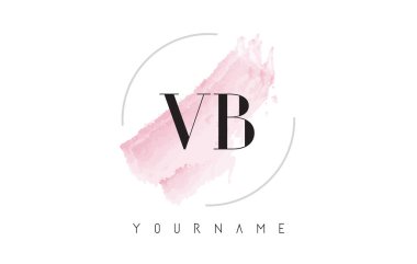 Dairesel fırça deseni ile vb V B suluboya mektup Logo Tasarım