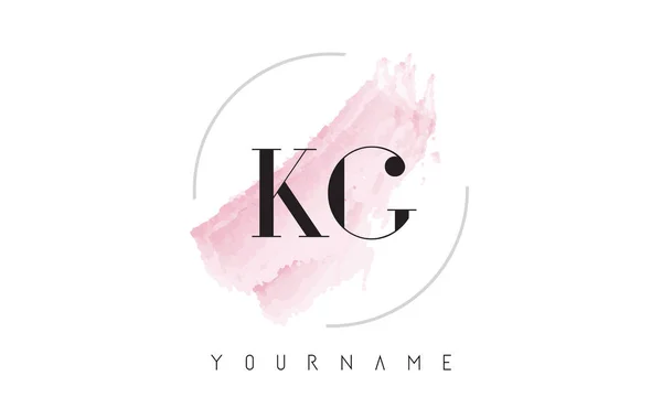 Diseño del logotipo de la letra de acuarela KG K G con patrón de cepillo circular — Vector de stock