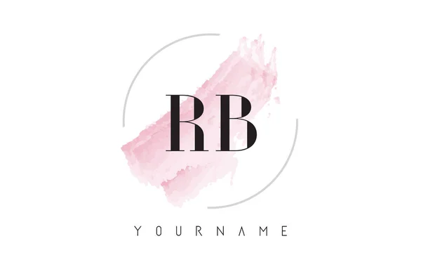 RB R B การออกแบบโลโก้ตัวอักษรสีน้ําด้วยรูปแบบแปรงวงกลม — ภาพเวกเตอร์สต็อก