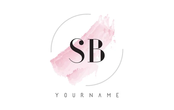 SB S B aquarel brief Logo ontwerp met circulaire penseelpatroon — Stockvector