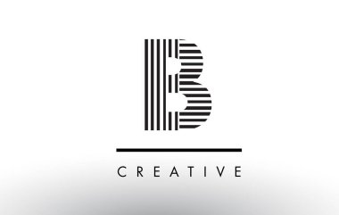 B siyah ve beyaz çizgiler mektup Logo tasarımı.