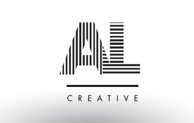 Al bir L siyah ve beyaz çizgiler mektup Logo tasarımı.