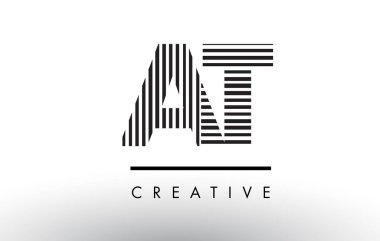 Logo tasarımı siyah ve beyaz çizgiler bir T harfi.