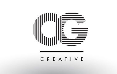Logo Tasarım CG C G siyah ve beyaz çizgiler mektup.