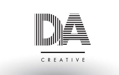 Da D A siyah ve beyaz çizgiler mektup Logo tasarımı.