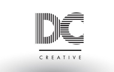 Logo Tasarım DC D C siyah ve beyaz çizgiler mektup.