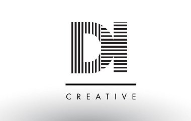 Di D ben siyah ve beyaz çizgiler mektubu Logo tasarımı.