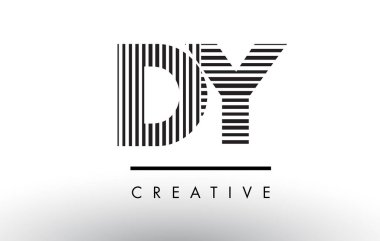 Dy D Y siyah ve beyaz çizgiler mektup Logo tasarımı.