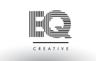 Logo Tasarım EQ E Q siyah ve beyaz çizgiler mektup.