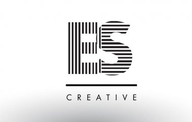 Logo tasarımı es E S siyah ve beyaz çizgiler mektup.
