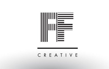 FF F F siyah ve beyaz çizgiler Logo tasarımı mektup.