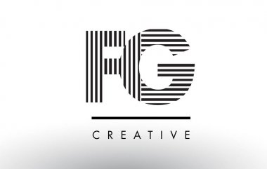 FG F G siyah ve beyaz çizgiler Logo tasarımı mektup.