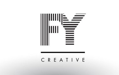 FY F Y siyah ve beyaz çizgiler mektup Logo tasarımı.
