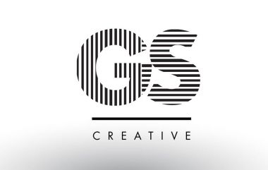 GS G S siyah ve beyaz çizgiler Logo tasarımı mektup.