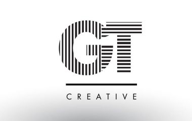Logo Tasarım gt G T siyah ve beyaz çizgiler mektup.