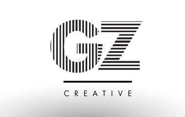 Logo Tasarım gz G Z siyah ve beyaz çizgiler mektup.