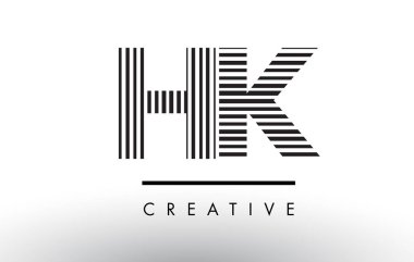 Logo Tasarım HK H K siyah ve beyaz çizgiler mektup.