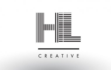 Logo Tasarım hl H L siyah ve beyaz çizgiler mektup.
