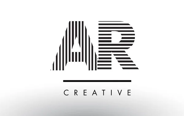 AR A R Black and White Lines Letter & Design . — стоковый вектор