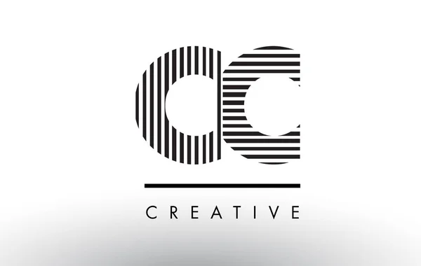 CC C C siyah ve beyaz çizgiler mektup Logo tasarımı. — Stok Vektör