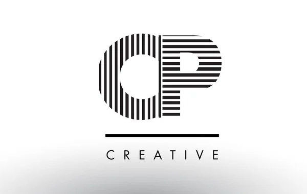 CP C P siyah ve beyaz çizgiler Logo tasarımı mektup. — Stok Vektör