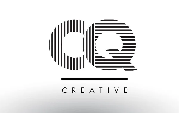 CQ C Q Ligne noire et blanche Lettre Logo Design . — Image vectorielle