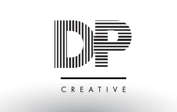 DP D P siyah ve beyaz çizgiler Logo tasarımı mektup. — Stok Vektör