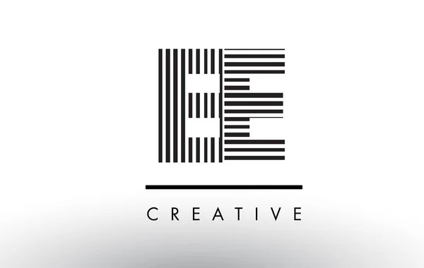 EE E E Black and White Lines Letter Logo Design. — Stock Vector