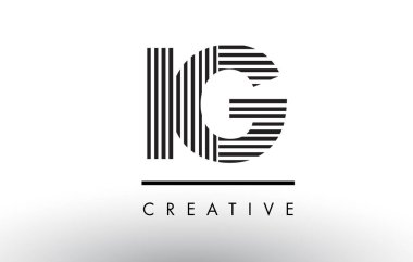 IG Ben Q siyah ve beyaz çizgiler harf Logo tasarımı.