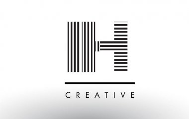 IH ben H siyah ve beyaz çizgiler harf Logo tasarımı.