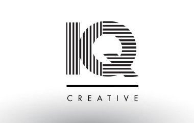 IQ Ben Q siyah ve beyaz çizgiler harf Logo tasarımı.